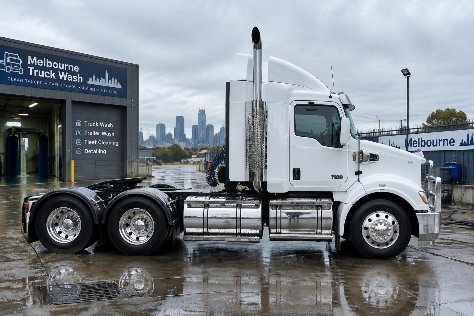 After: Prime Mover Wash freshly washed at Khalsa Truck Washing